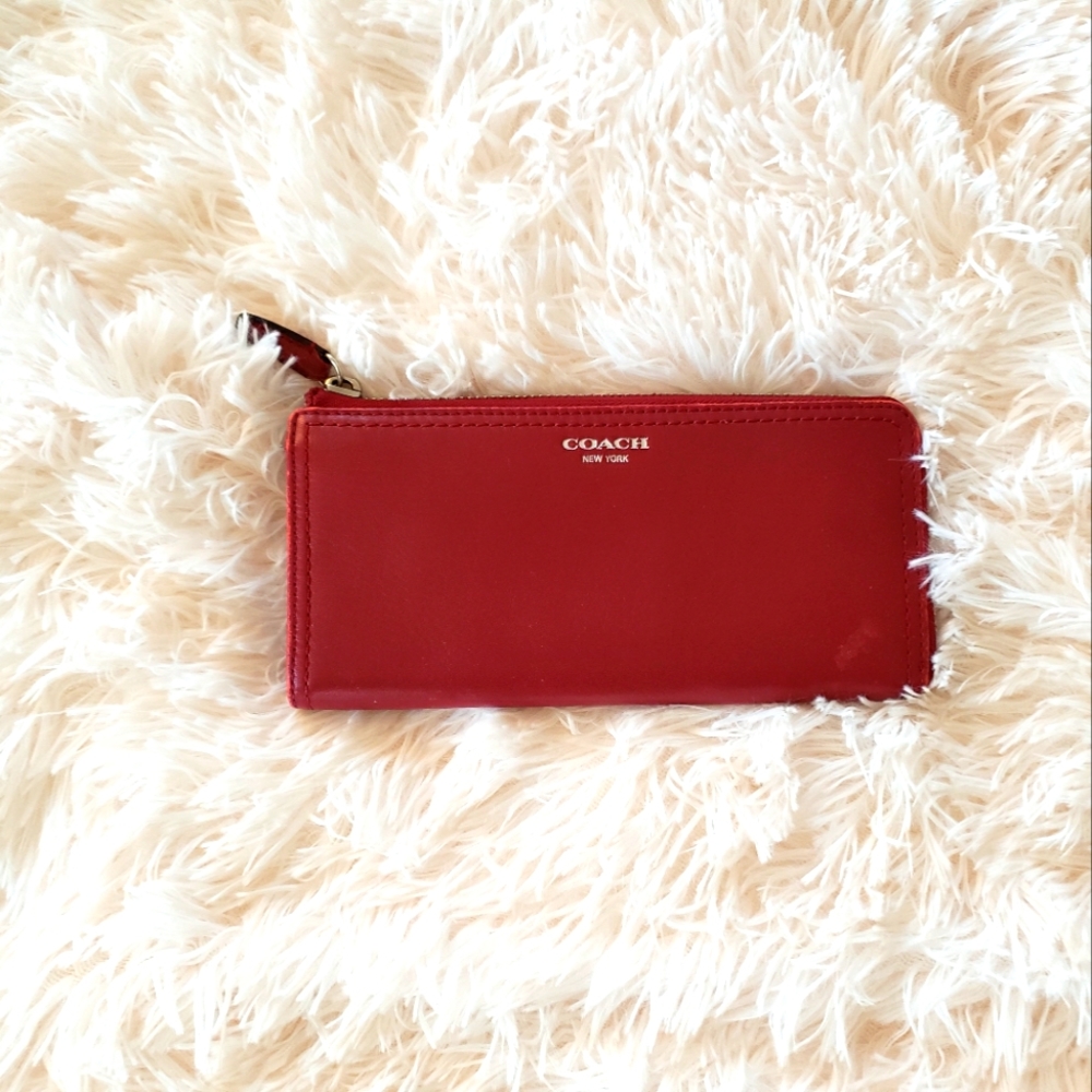 Authentic Coach red leather wallet